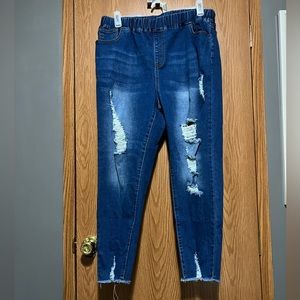 Shein ripped blue jeans
